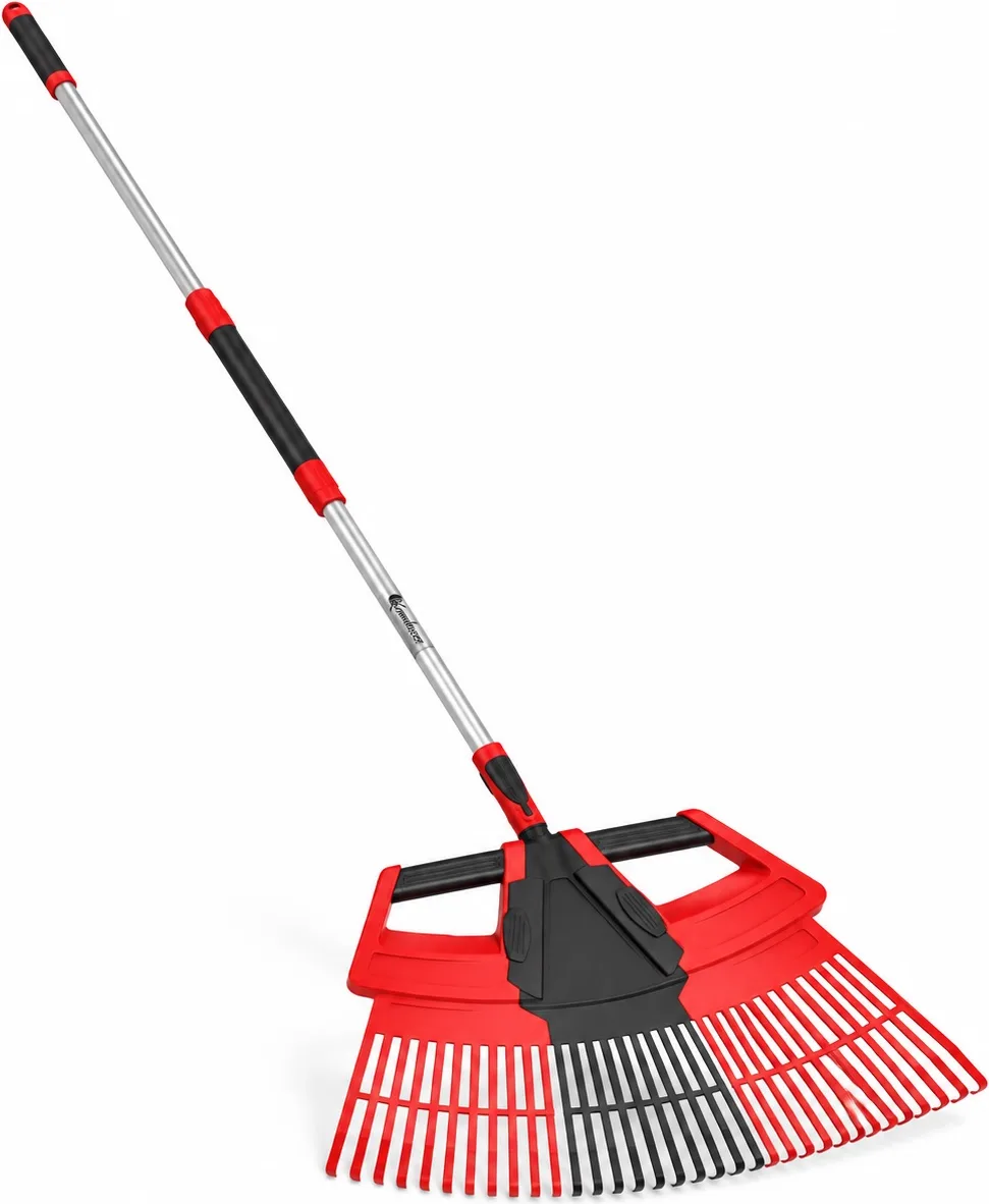 Rastrillo de Jardin 3 en 1 Desmontable 174 cm - Recoge Hojas Ajustable