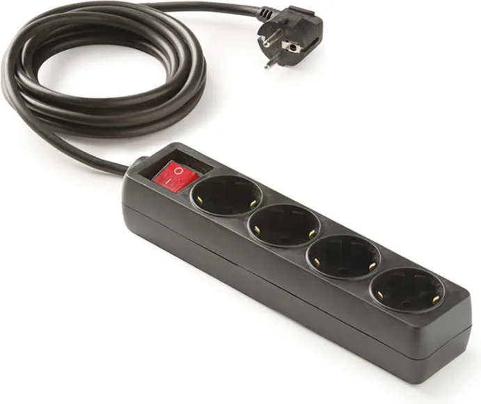 Base Multiple Regleta con Interruptor 4 Tomas 3 m Negro — foto 2