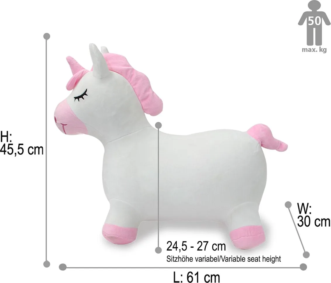 Correpasillos Unicornio Saltarin Peluche con Bomba — foto 2