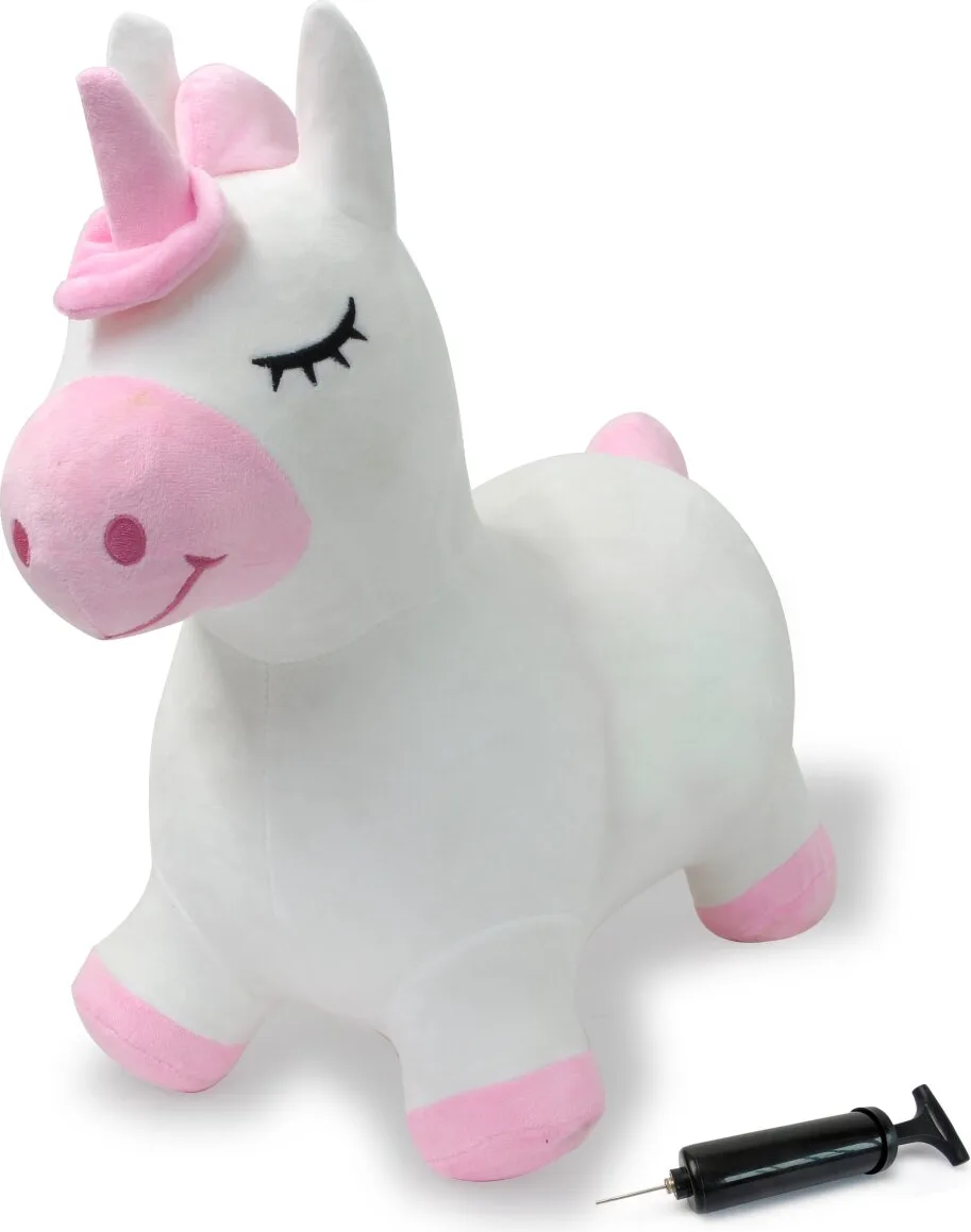 Correpasillos Unicornio Saltarin Peluche con Bomba — foto 4