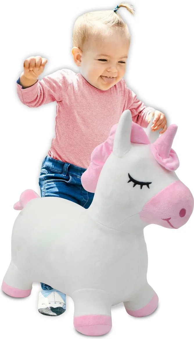 Correpasillos Unicornio Saltarin Peluche con Bomba — foto 6