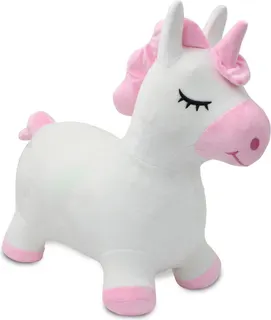 Correpasillos Unicornio Saltarin Peluche con Bomba
