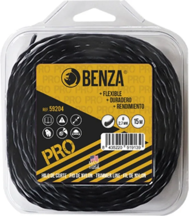 Hilo Nylon Desbrozadora Trenzado Pro Benza 3,0 mm 15 Metros