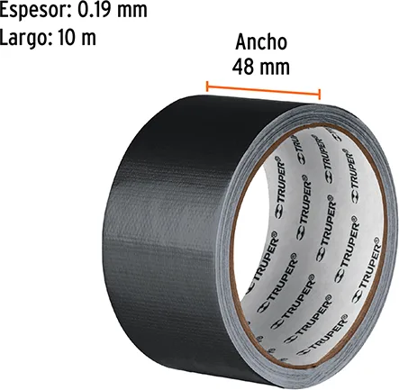 Cinta Americana 48mm x 10m Negro Truper — foto 2