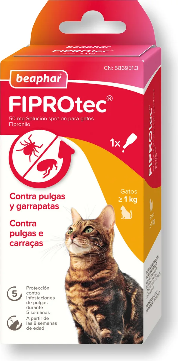 Beaphar FIPROtec Pipeta Antiparasitaria Gatos