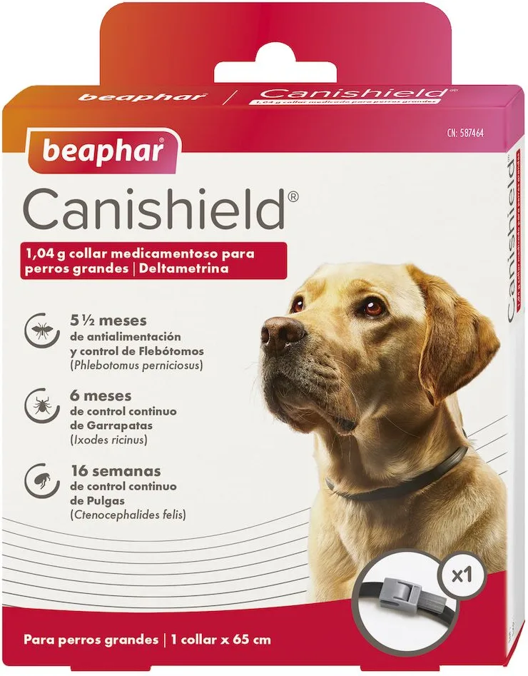 Pack 2 Unidades Canishield Collar Antiparasitario Perro Grande - 65cm