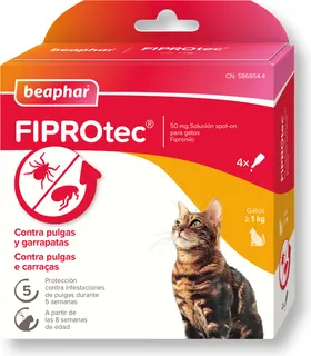 Beaphar FIPROtec Pipeta Antiparasitaria Gatos 4x0,5ml