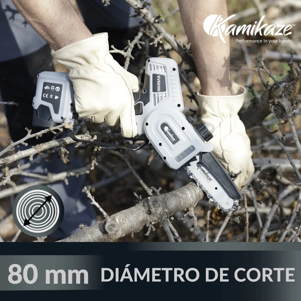 Minisierra de poda a batería Kamikaze KVS5100 · Ø 80 mm · batería y cargador — foto 5