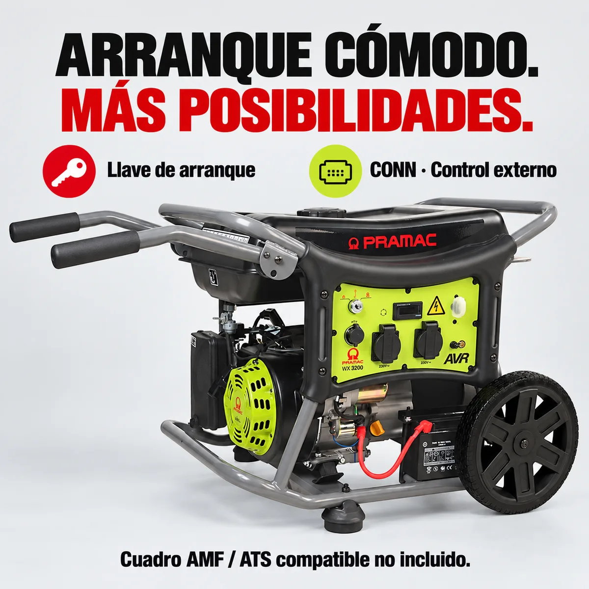 Generador de gasolina Pramac WX 3200 ES CONN · 2.450 W · arranque eléctrico — foto 6