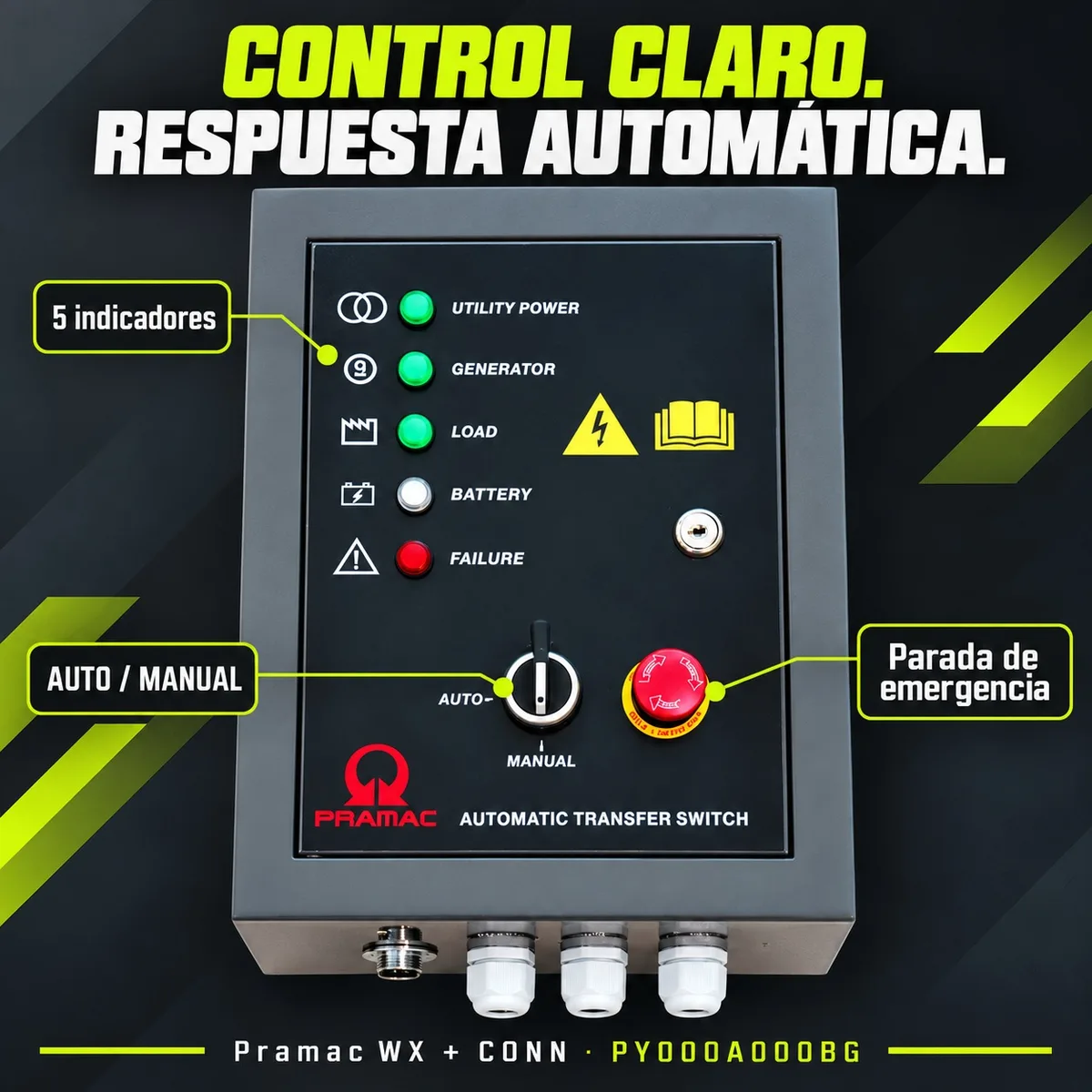 Cuadro automático AMF Pramac WX + CONN · ATS monofásico 230 V — foto 2