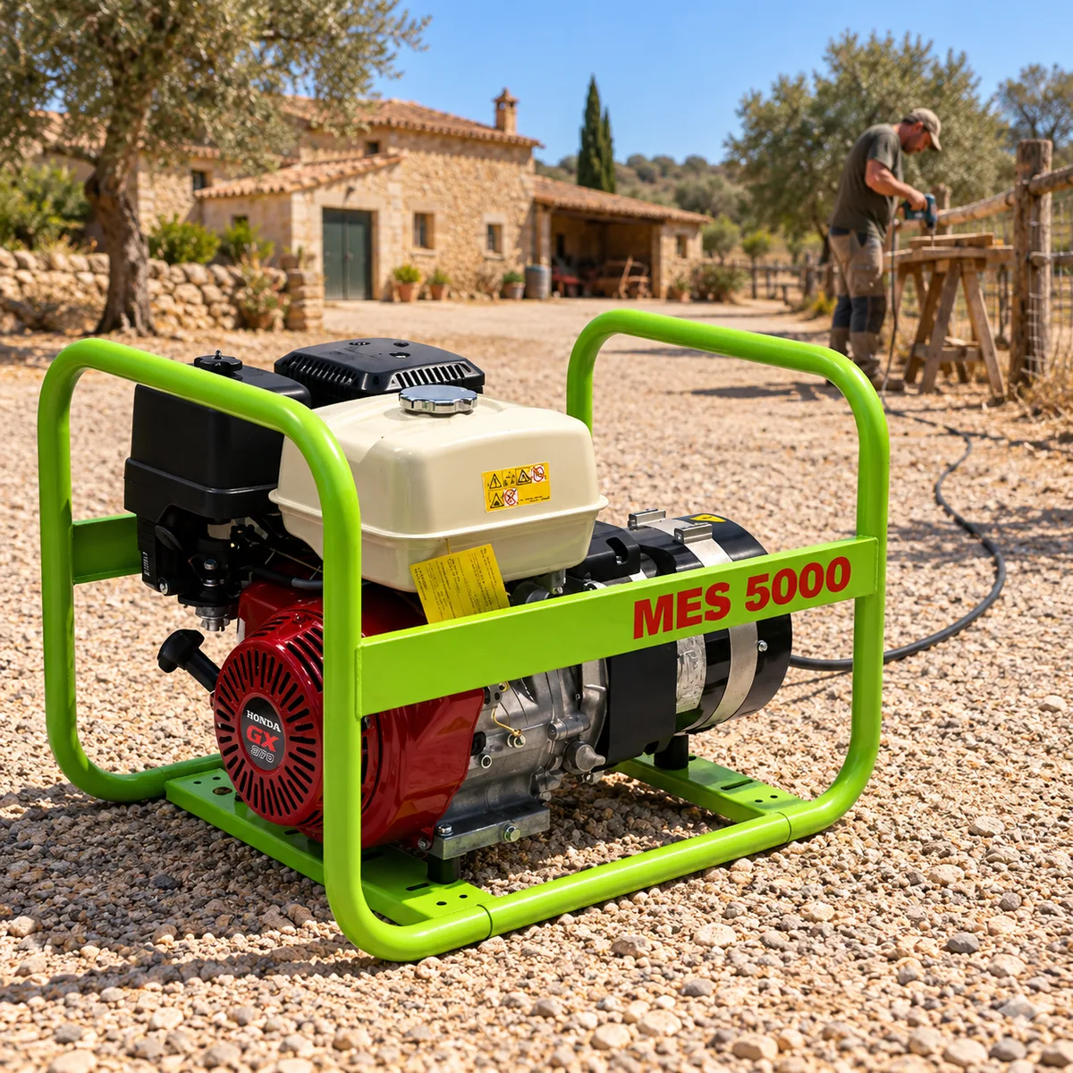Generador de gasolina Pramac MES5000 · Honda GX270 · 3,9 kW continuos — foto 3