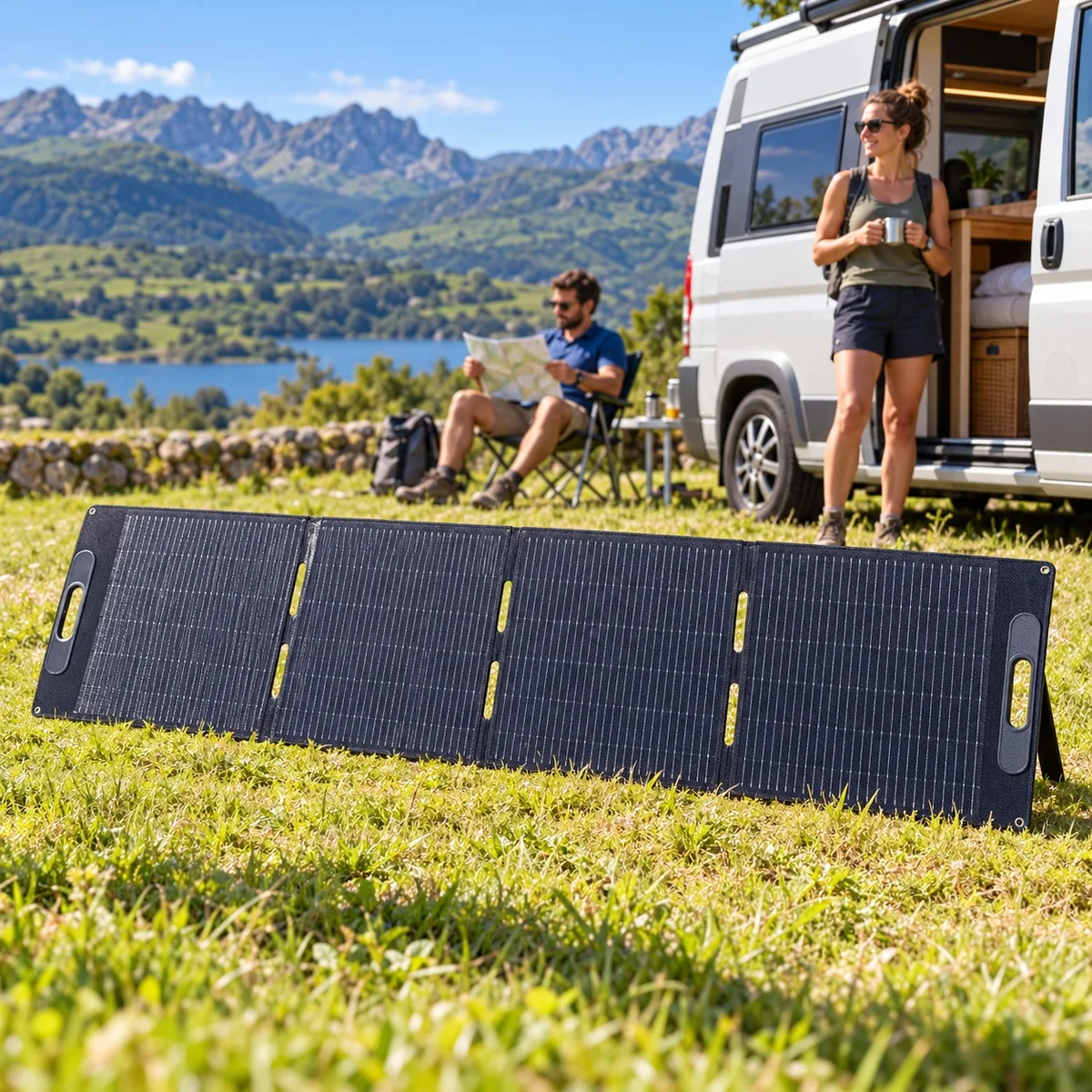 Panel solar portátil Pramac PWB 200 W · plegable · conexión MC4 — foto 3