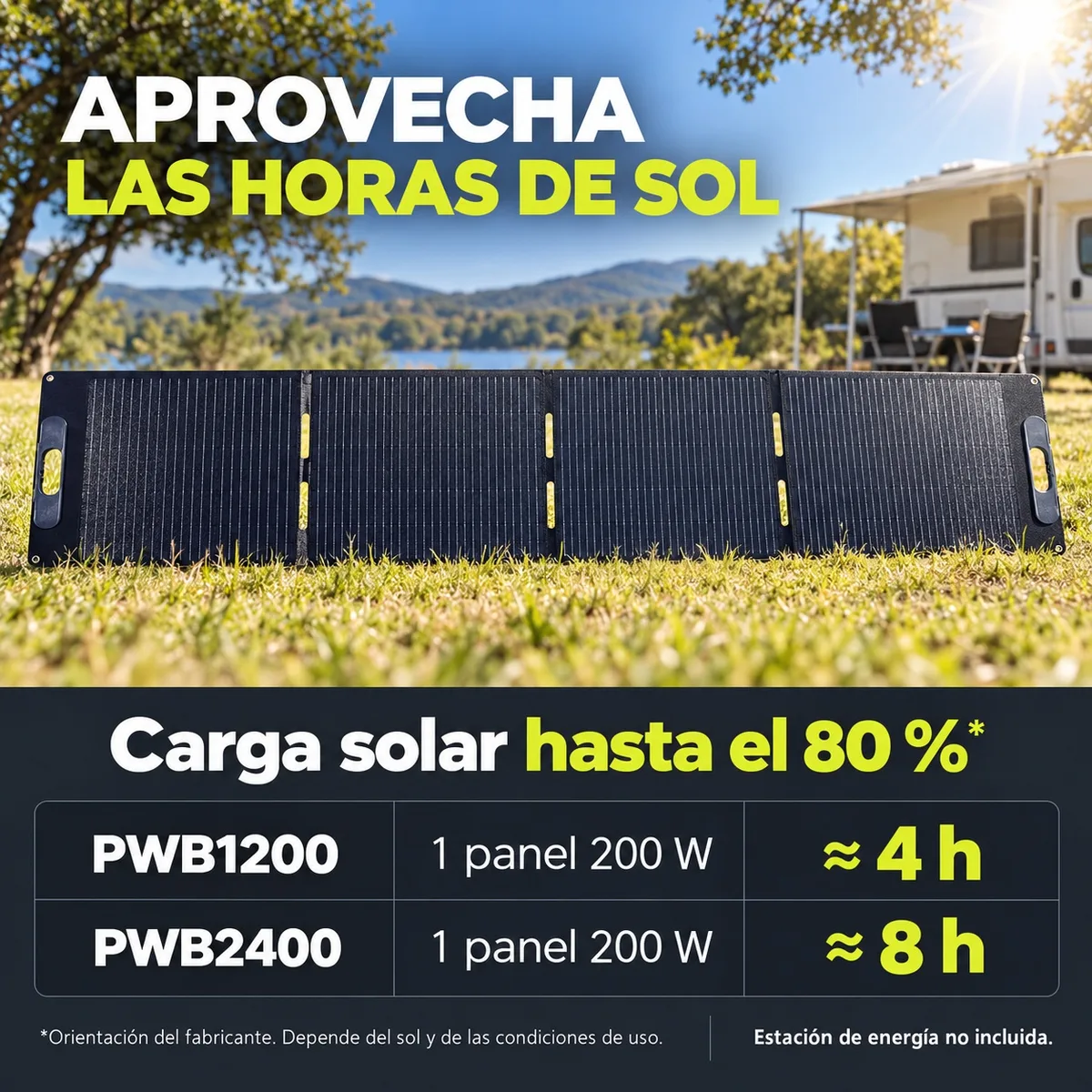 Panel solar portátil Pramac PWB 200 W · plegable · conexión MC4 — foto 6
