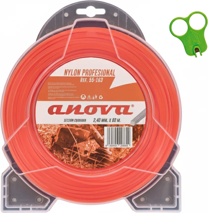 Hilo Desbrozadora Nylon Cuadrado 2.4 mm 80 Metros