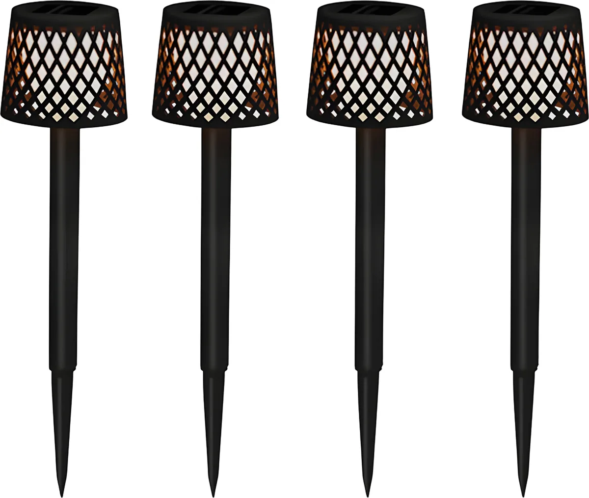 Aplique Solar Jardin Negro 4 uds