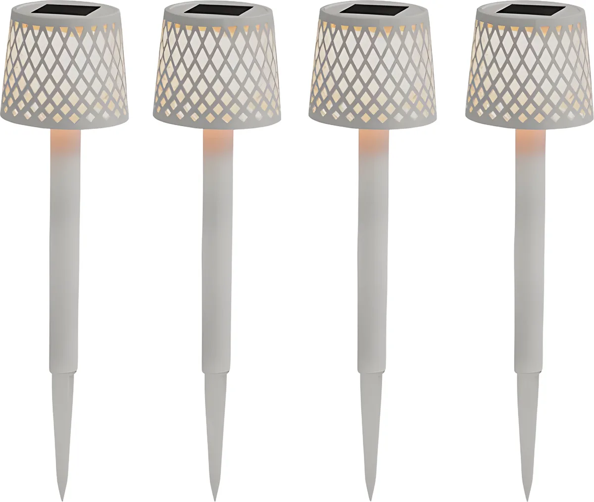 Aplique Solar Jardin Blanco 4 uds