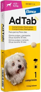 AdTab Comprimidos Masticables Antiparasitarios Perros 2,5 - 5,5 Kg