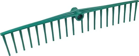 Rastrillo Plastico 22 Puas Curvo Verde