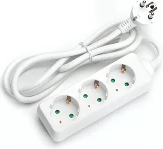 Regleta Alemana 3 Vias sin Interruptor 1,5 m