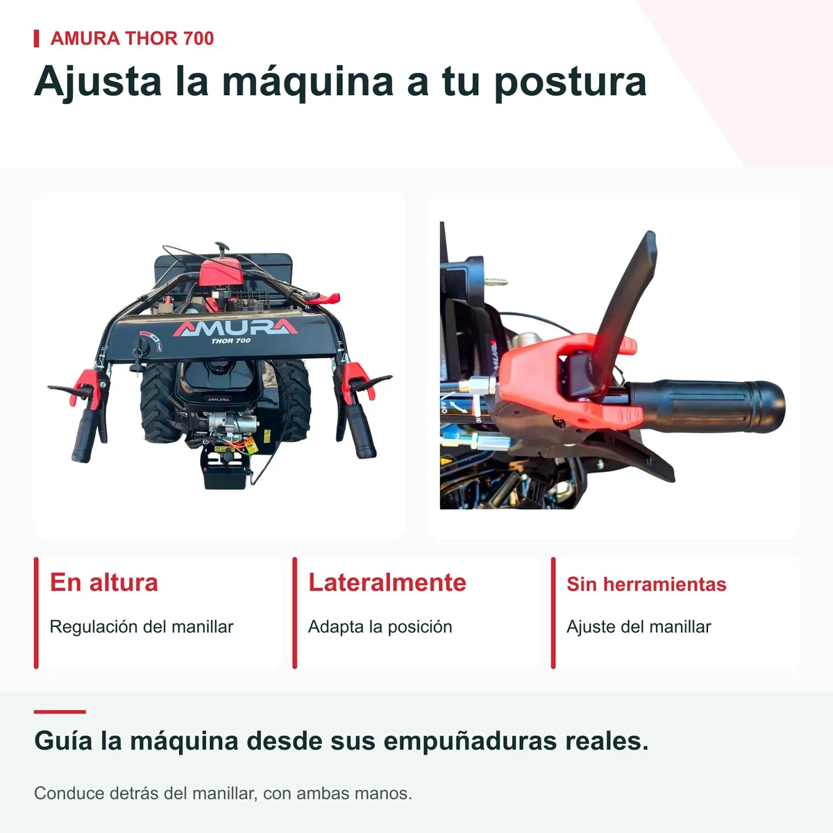 Desbrozadora de martillos Amura Thor 700 · 302 cc · 69 cm · arranque eléctrico — foto 6