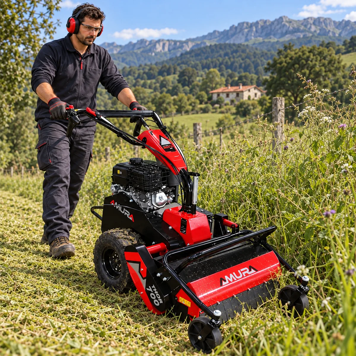 Desbrozadora de martillos Amura Thor 700 · 302 cc · 69 cm · arranque eléctrico — foto 12