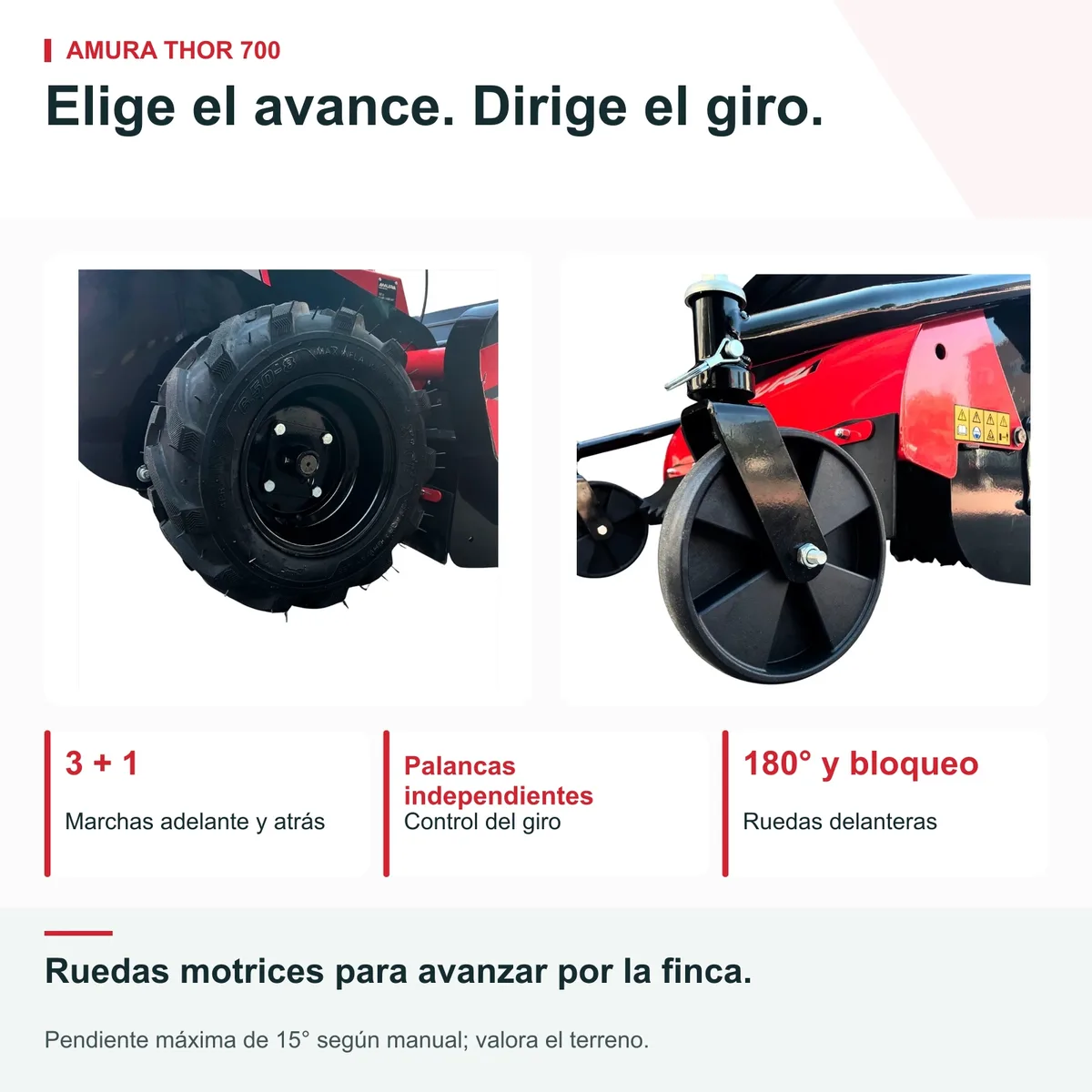 Desbrozadora de martillos Amura Thor 700 · 302 cc · 69 cm · arranque eléctrico — foto 5