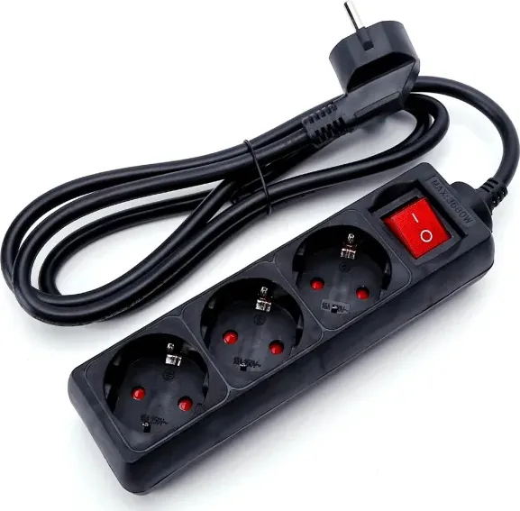 Base Multiple Regleta con Interruptor 3 Tomas 1,5 m Negro — foto principal