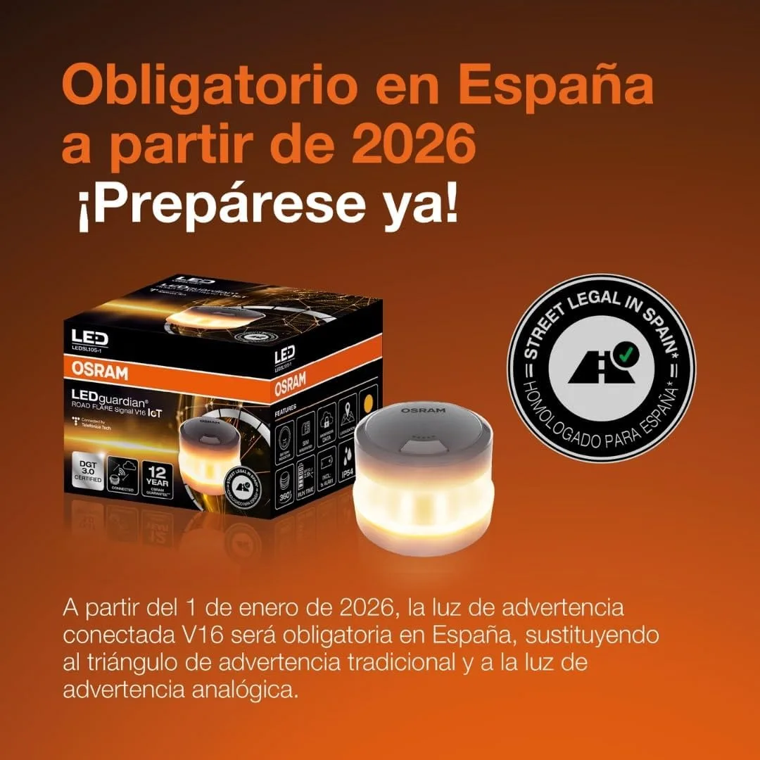Baliza Luz Emergencia OSRAM LED Guardian V16 Conectada a la DGT 3.0 — foto 2