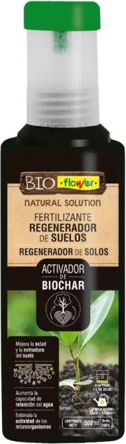 Fertilizante Activador Suelos Biochar Flower Botella 500 ml