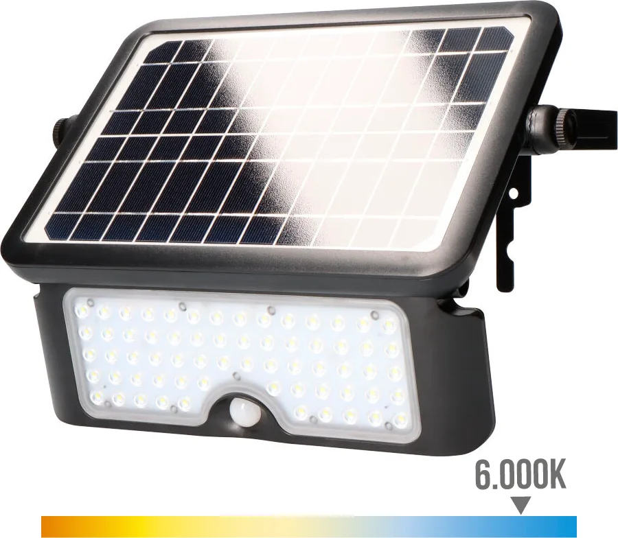 Aplique Solar EDM Sensor de Presencia 10 W 6000k