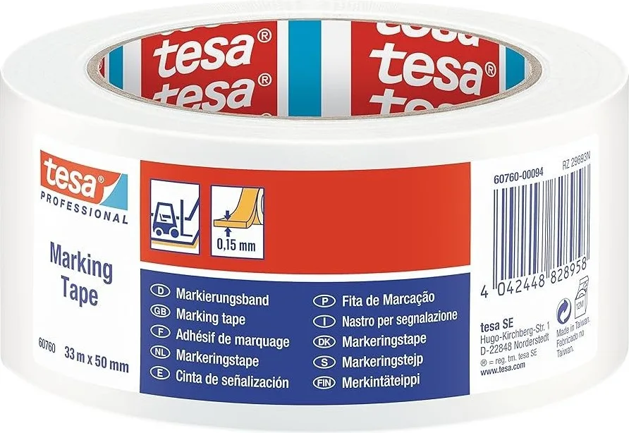 Cinta Señalizacion Tesa Blanca 50mm 33 Metros