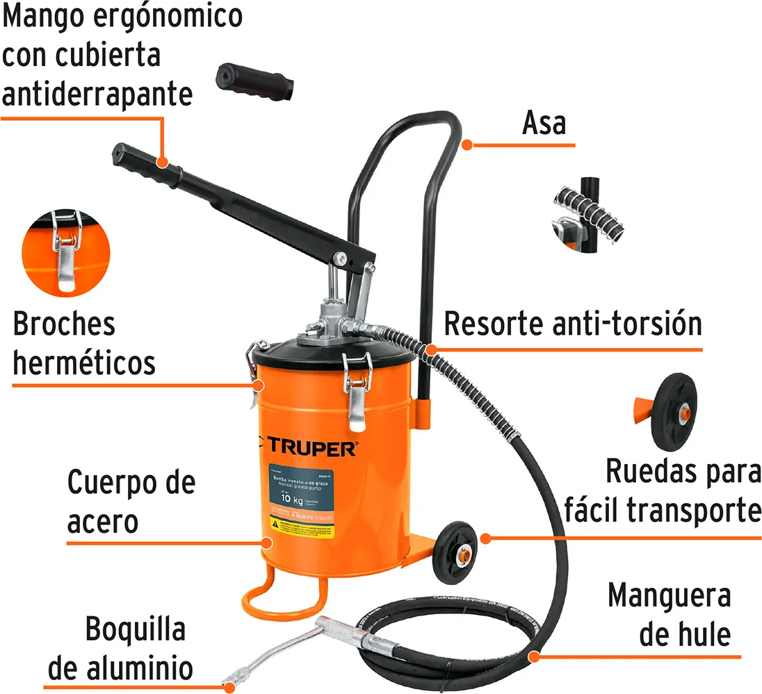 Bomba Inyectora Grasa 10kg Truper — foto 4