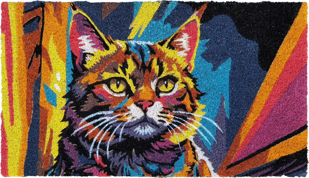 Felpudo Coco Blanco Gato Pop 40x70