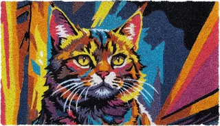 Felpudo Coco Blanco Gato Pop 40x70