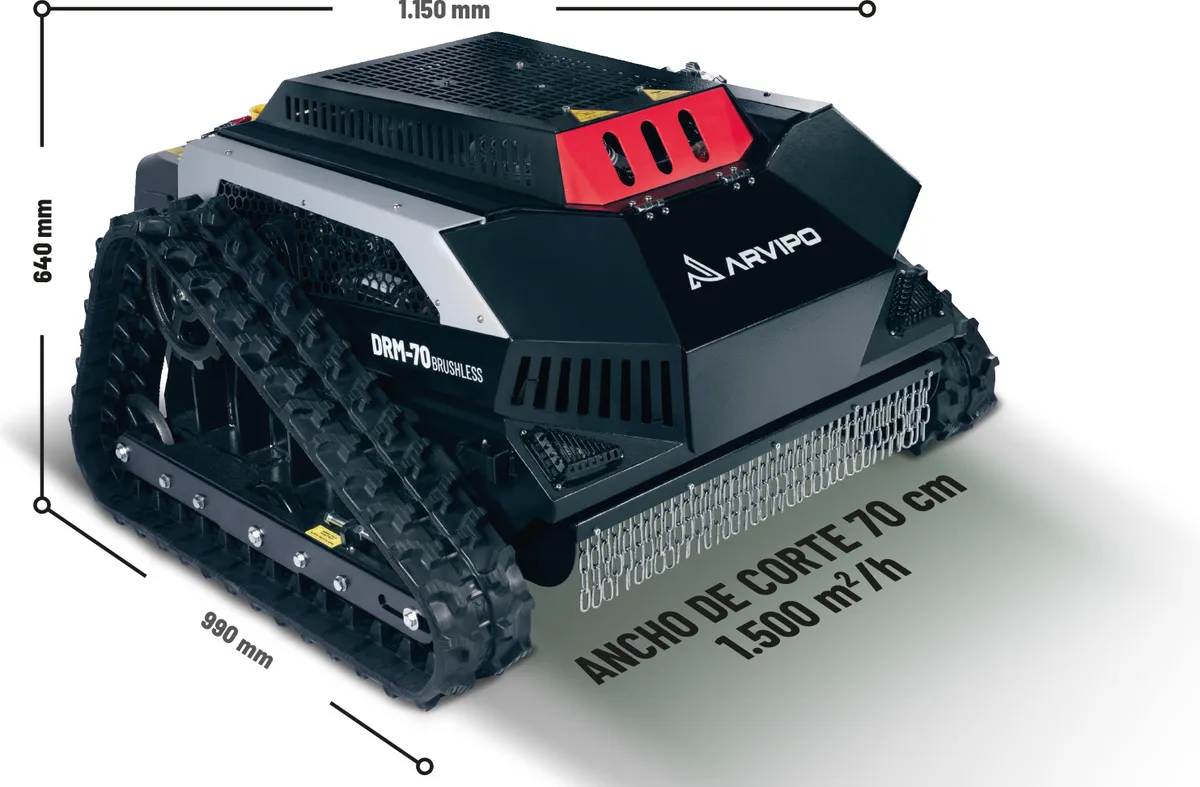 Robot Desbrozadora Control Remoto Arvipo DRM-70 Brushless — foto 2