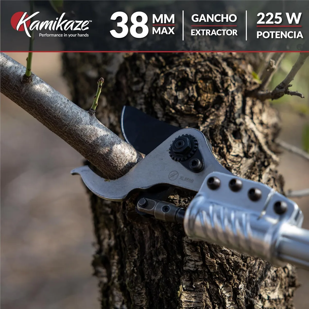 Tijera de poda en altura Kamikaze KV155 154 cm + 2 baterías 4 Ah y cargador — foto 10