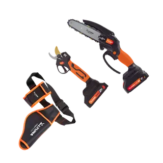 Altuna Kit de Poda a Bateria de Titanio - Motosierra a Bateria + Tijeras de Podar Electricas + Maletin Funda