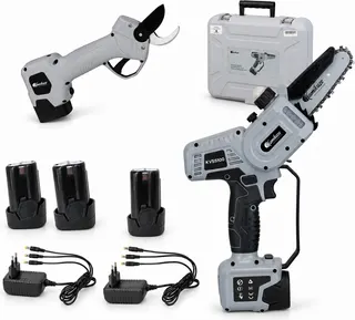 Pack de poda a batería Kamikaze KV280 + KVS5100 · tijera y minisierra con baterías y cargadores