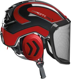 Casco Protos Integral Arborist Negro/Rojo Neon