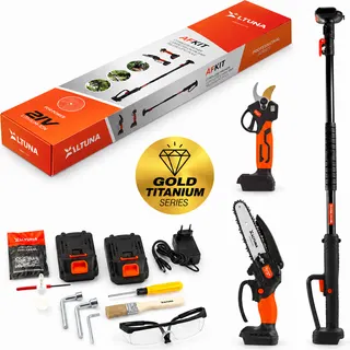 Altuna oferta Kit de Poda a Batería de Titanio - Motosierra a Batería AF150 + Tijeras de Podar Eléctricas AF28+ Pértiga Telescópica
