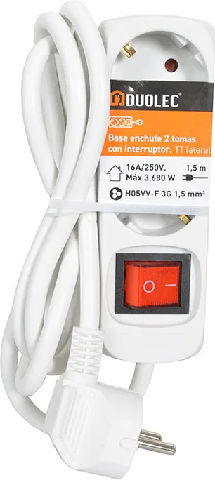 Base Enchufe Multiple 6 Tomas Duolec con USB A+C — foto 2