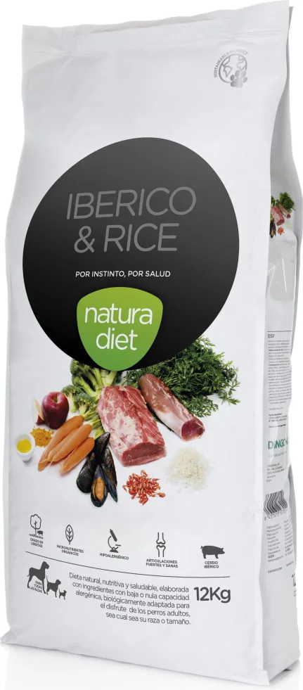 Pienso Perros Natura Diet Iberico & Rice 12 Kg