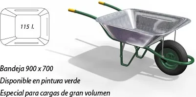 Caja Carretillo Galvanizada 115 Litros — foto 2