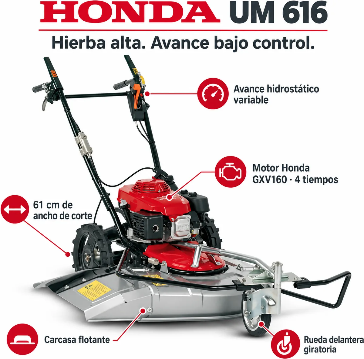 Desbrozadora de Ruedas Honda UM 616 — foto 3