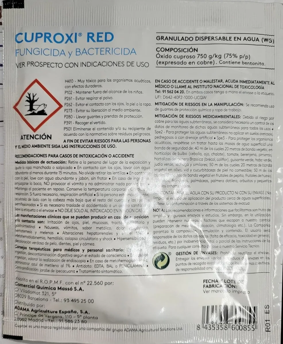Fungicida Bactericida Cuproxi Red 25 gr — foto 2