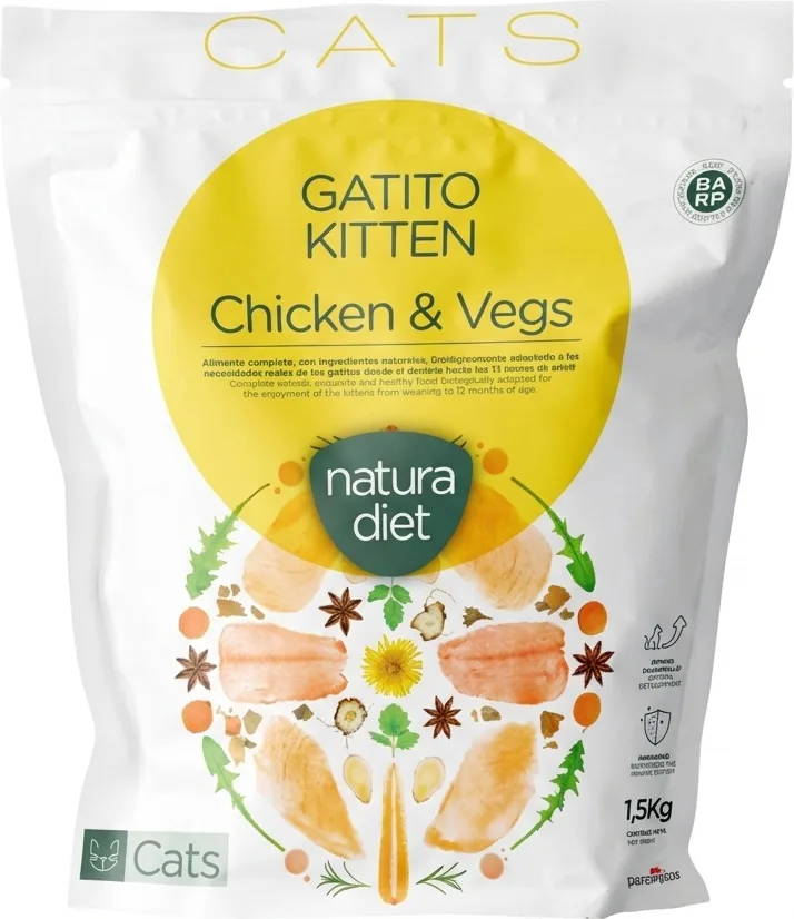 Pienso Gatos Kitten Natura Diet Chicken & Vegs 1,5 Kg
