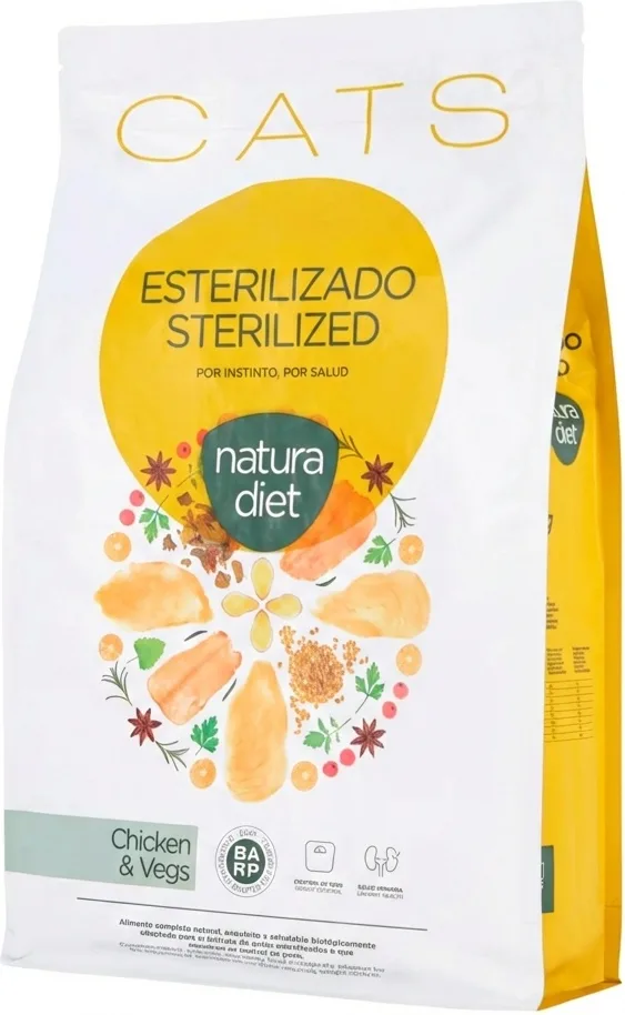 Pienso Gatos Natura Diet Sterilized Chicken & Vegs 3 Kg