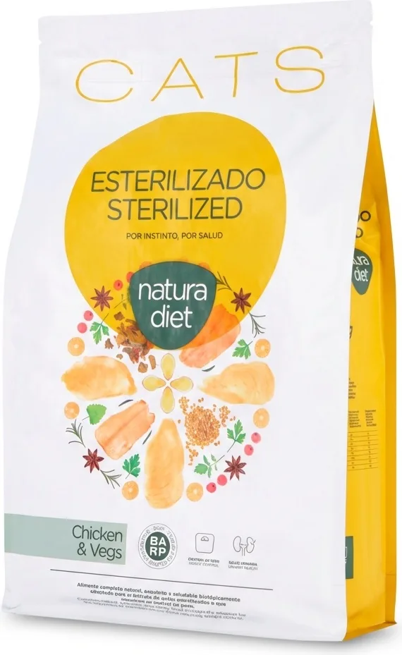 Pienso Gatos Natura Diet Cats Sterilized Chicken & Vegs 8 Kg