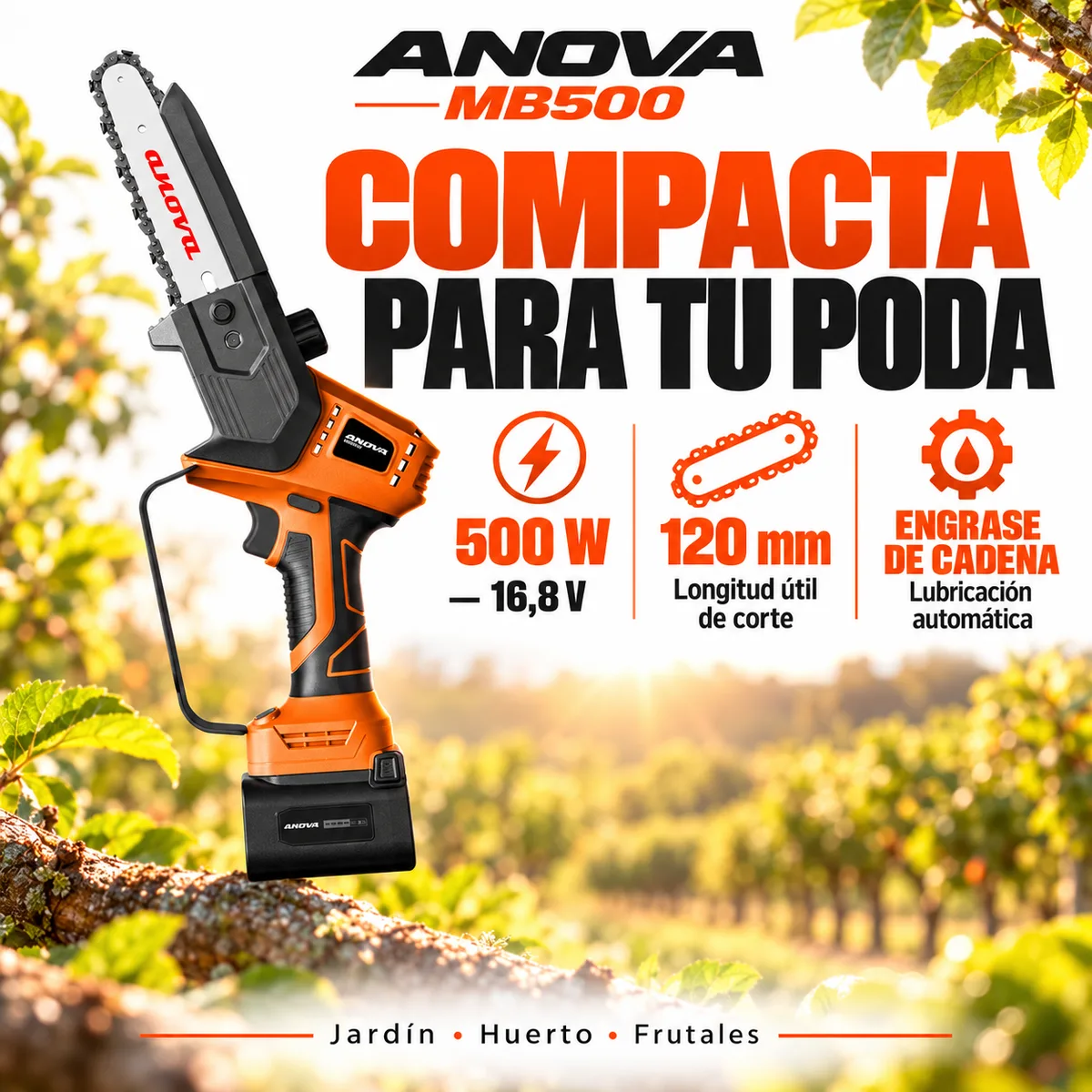 Sierra de Poda a Bateria 500W 16,8V Anova MB500 — foto 2