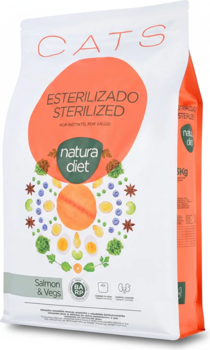 Pienso Gatos Natura Diet Cats Sterilized Salmon & Vegs 1,5 kg